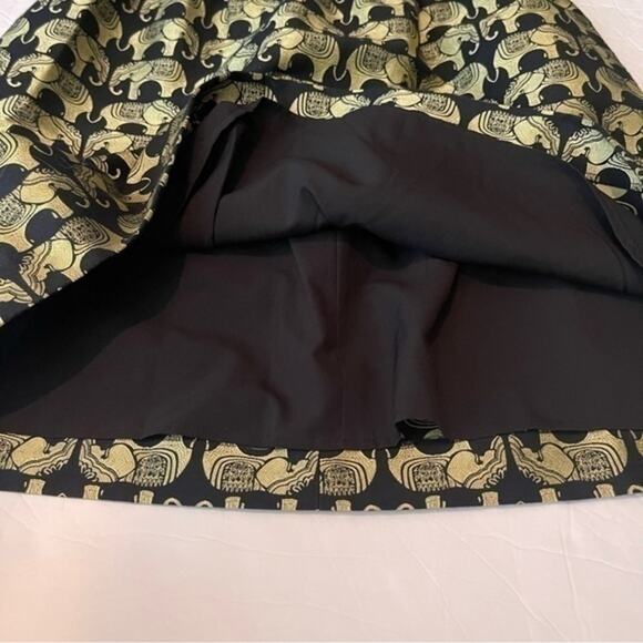 Crown & Ivy Black W Metallic Lime Green Elephant Party Event Skirt NWOT Size 2P - Picture 7 of 10